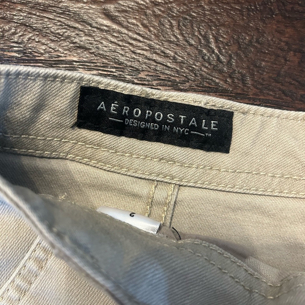 Y2K Vintage Aeropostale Beige Suede Lace-Up Festival Mini Skirt - Picture 2 of 7